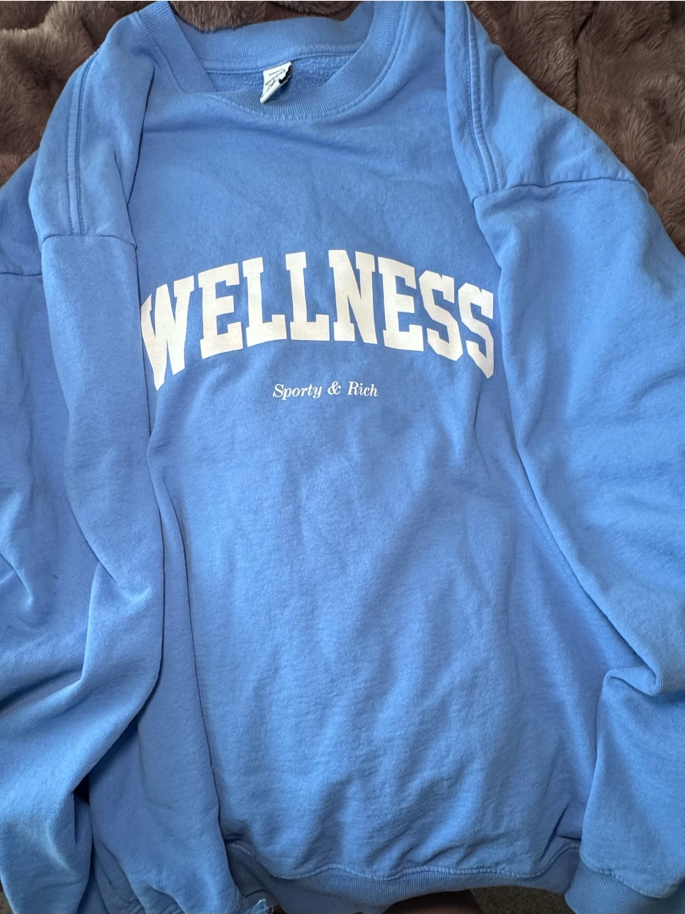 Sporty & Rich Blue WELLNESS Pullover Hoodie XL